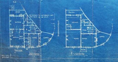 <p>Plattegronden uit 1935 (bestaande toestand) waarop grotendeels de oorspronkelijke indeling van IJsselkade 12 te zien is. </p>
